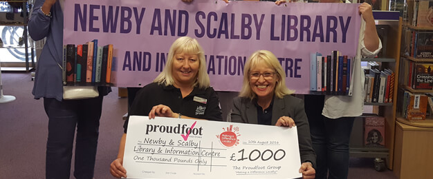 Proudfoot £1000 MADL Donation To Newby & Scalby Library